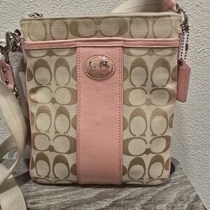 Coach Legacy Pink and Tan Crossbody Bag